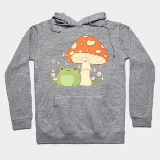 Cute frog cottage core cute mushroom Hoodie